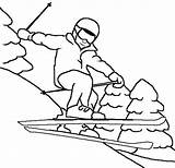 Skiing Coloringsky Saut Coloriages Loisirs Jumping sketch template