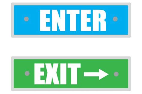 printable enter sign  exit signs exit sign printable signs