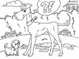 Perro Cane Hond Colorir Grosso Hund Cachorro Kleiner Grosser Malvorlage Piccolo Pequeno Pequeño Desenhos Animais Casa Ausdrucken sketch template