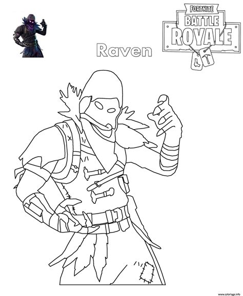 coloriage fortnite raven dessin fortnite  imprimer