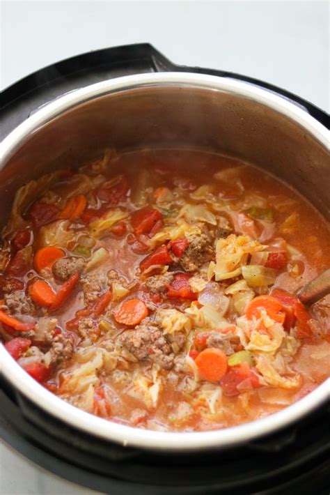 Instant Pot Cabbage Soup W Ground Beef Recipe Paleo Whole 30