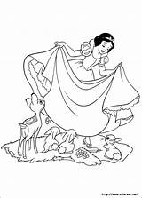 Blancanieves Colorear Enanitos Siete Colouring sketch template