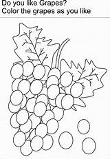 Vegetables Coloring Fruits Printable Grapes Kids Popular Library Clipart Line sketch template
