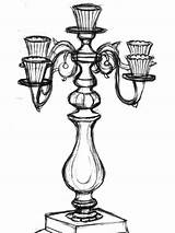 Candelabra Drawing Paintingvalley sketch template