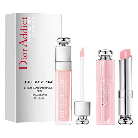 dior lip glow lip balm lip maximizer plumping gloss set  pink glow satin   light pink