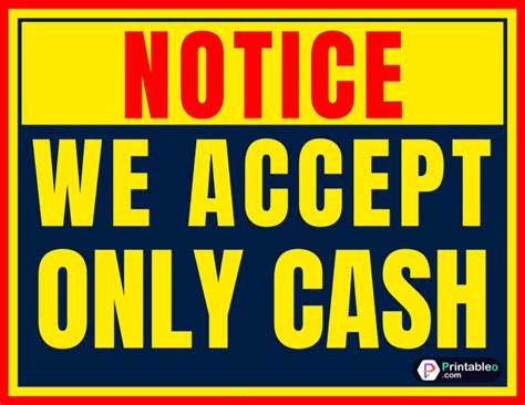 printable cash  sign   pdfs