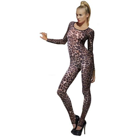 Smiffys Sexy Women S Cheetah Print Catsuit Costume