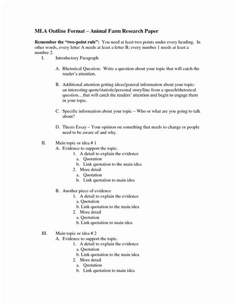 mla format outline template addictionary