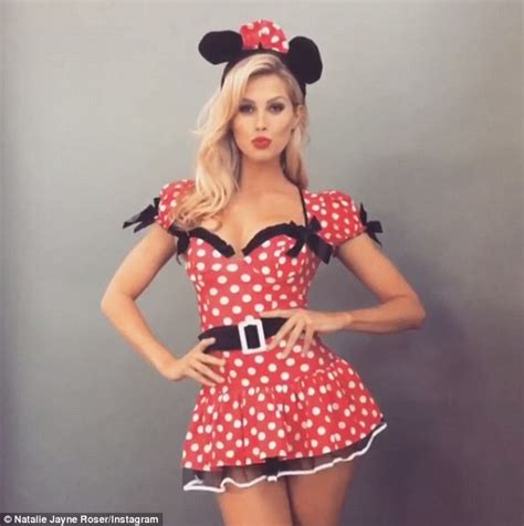 Natalie Roser Puts On A Busty Display In Minnie Mouse Lingerie A