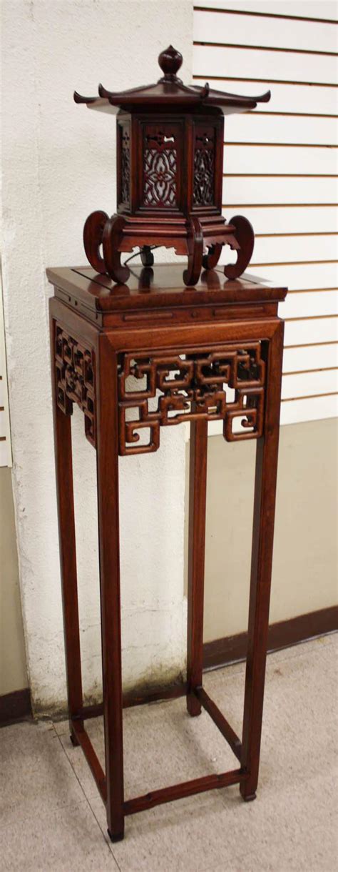 bid  chinese rosewood lantern  pedestal table  el december
