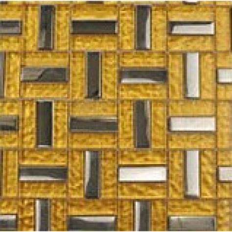 Crystal Mosaic Tile Gold Brick Silver Plated Glass Wall Tiles