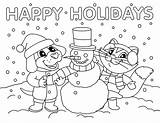 Coloring Holidays Happy Pages Snowman Christmas Winter Family Printable Color Around Colouring Crayola Print Nicodemus Getcolorings Adults Book Colorings sketch template