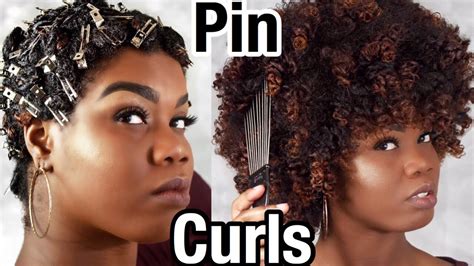 pin curls on natural hair how to curl natural hair without heat youtube