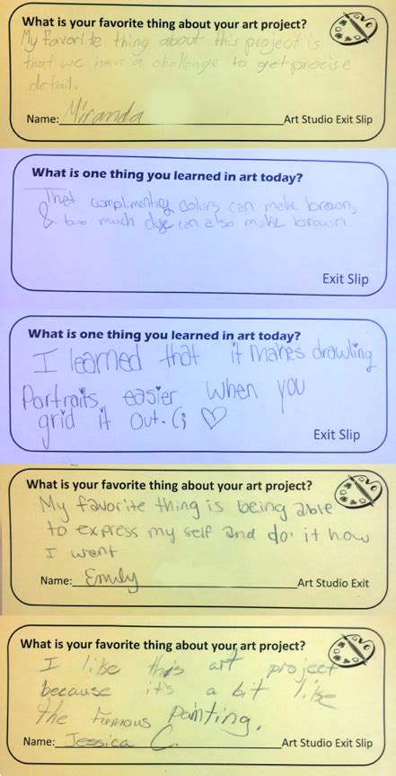 using exit slips in the art room the art of education university