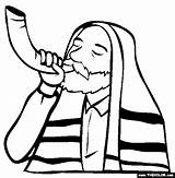 Shofar Rosh Hashanah Kippur Yom Thecolor Teruah Antico Religiocando Testamento Saul sketch template