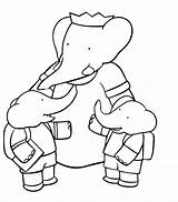 Babar Coloring Pages Cartoons Drawings sketch template