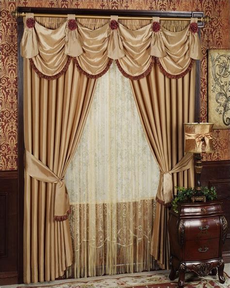 fantastic swag curtains  living room home decoration