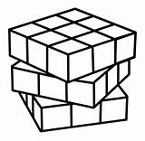 Cube Coloring Rubix Clipart Rubiks Pages Rubik Clip Printable Line Puzzle Color Soldier Roman Thick Lines Print Sweetclipart sketch template