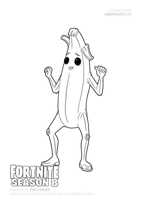peely dancing fortnite coloring page color  fun dessin