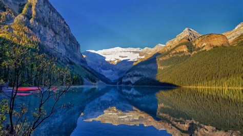 canada louise lake alberta banff national park mountain  reflection