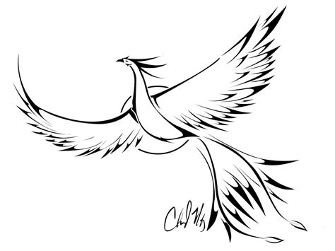 phoenix outline drawing  getdrawings