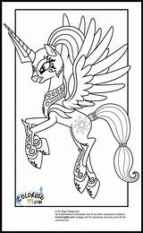 Coloring Pony Pages Little Princess Celestia Kids Fairy Moon Chrysalis Kenworth Queen Custom Printable Luna Name Mlp Sheets Armor Inspiration sketch template
