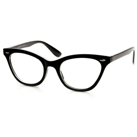 womens retro 1950s fashion clear lens cat eye glasses zerouv