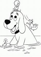 Clifford Coloring Pages Dog Red Big Swimming Kids Print sketch template