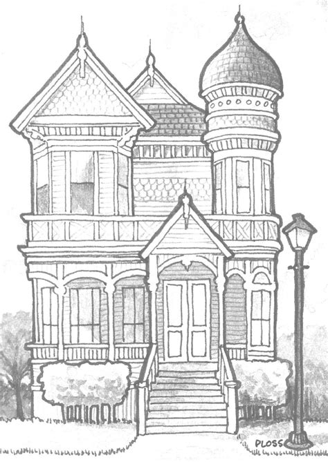 pin     paint house colouring pages architecture design
