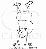 Handstand Outlined Man Doing Clipart Shorts Illustration Djart Royalty Vector 2021 sketch template