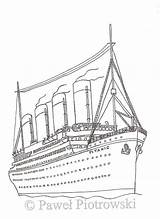 Titanic Coloring Pages Britannic Drawing sketch template