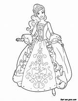 Princess Dress Barbie Coloring Pages Printable Book Desktop Right Background Set Click Save sketch template