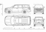 Expedition Dwg Cad Camioneta Autocad Chevrolet Escala Orthographic Blueprints Coche Bosquejo Autos sketch template