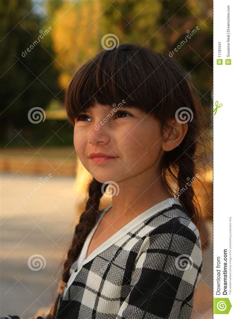pretty 6 year old girl in brunette braids stock image image 11781641