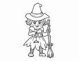 Halloween Witch Little Coloring Coloringcrew sketch template