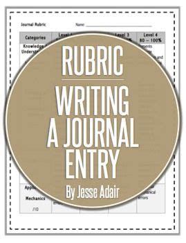 rubric writing  journal entry rubrics newspaper article journal