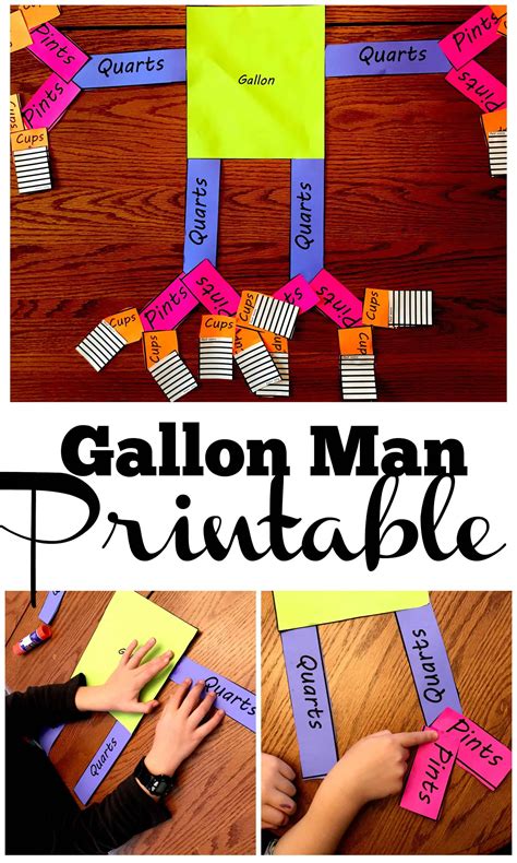 gallon man  ounces printable activity