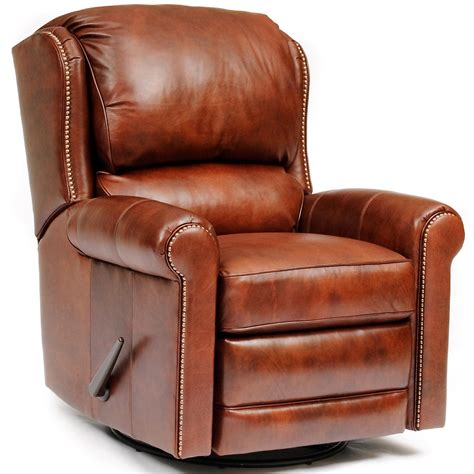 smith brothers  casual leather manual reclining chair story lee