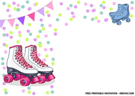printable roller skate birthday invitations