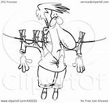 Dry Line Clothes Cartoon Outline Hung Man Clip Toonaday Illustration Royalty Rf Clipart 2021 sketch template