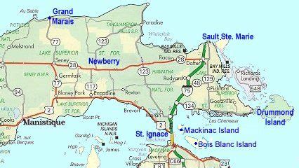 map upper peninsula  michigan cape  county map