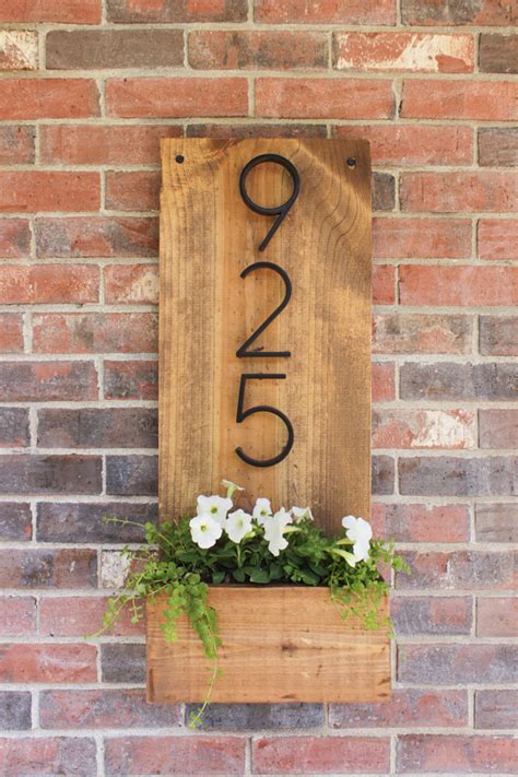 diy house number sign shades  blue interiors