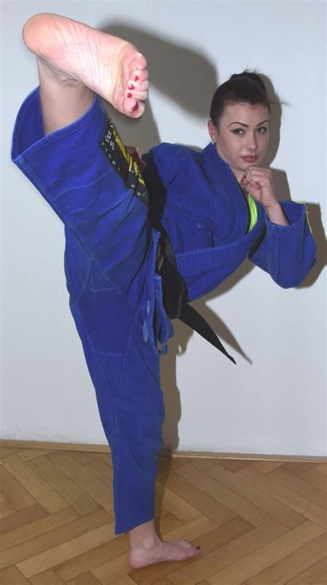 Karate Woman In Blue Suit