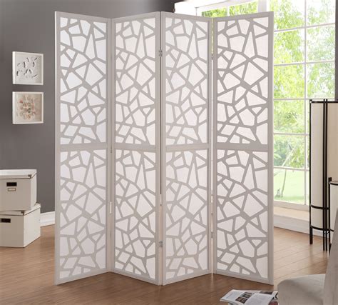 wood fabric  panel screen room divider  cut  design white walmartcom walmartcom