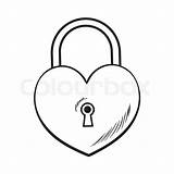 Heart Lock Drawing Clipartmag Shaped sketch template