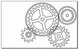 Gears Coloring Pages Cogs Gear Template Will sketch template