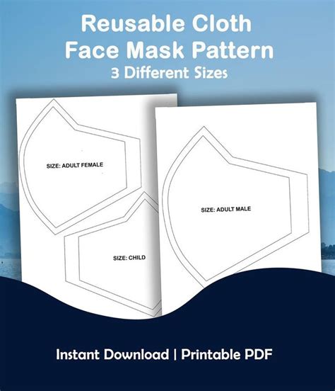 face mask sewing pattern printable fabric face mask face