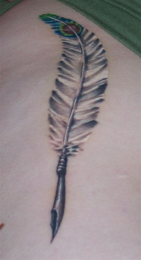 My 7th Tattoo A Quill Pen With The Tip Of The Feather Decorated As A