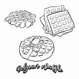 Waffle Belgian Waffles Bread sketch template
