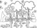 Nature Doodle Coloring Pages Trees Alley sketch template